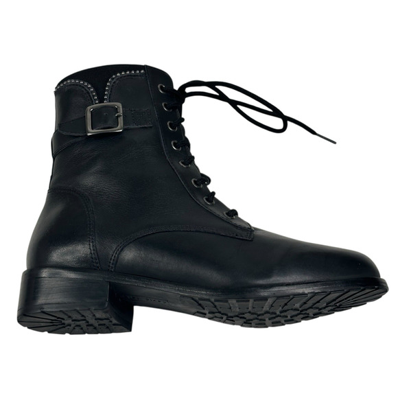 David Tate College Womens Black Leather Oxford Boots Size 8.5WW Extra Wide $220 - Picture 5 of 12